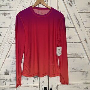 Bloquv Jantzen Womens Large Rash Guard Pink Orange Ombré Sun Golf Shirt New